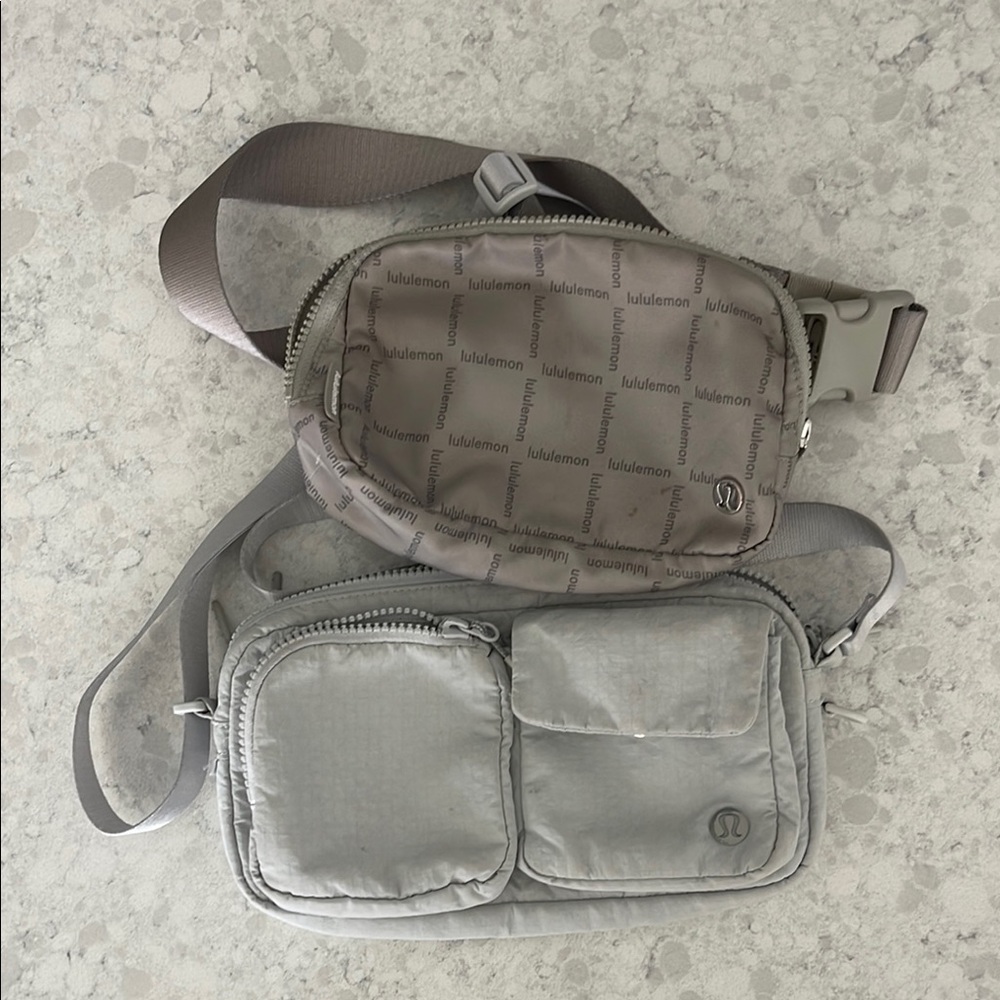 lululemon athletica Taupe and Gray Belt Bags